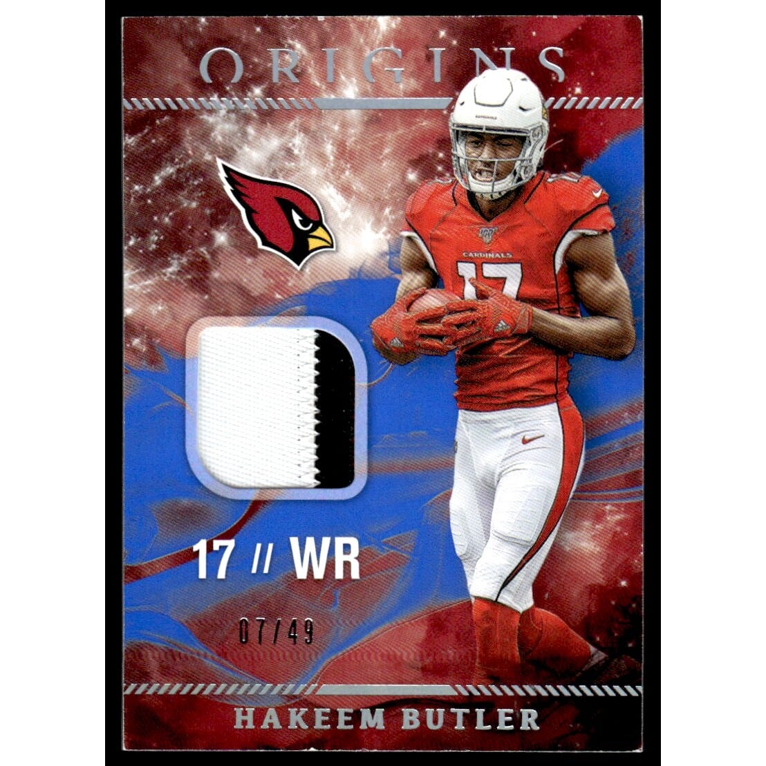 2019 Panini Origins Rookie Patches Blue #16 Hakeem Butler. rookie card picture