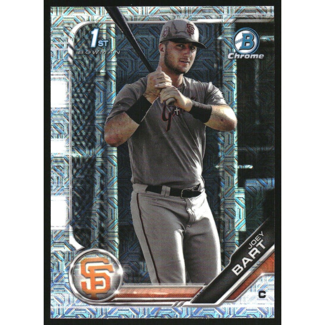 2019 Bowman Chrome Mega Box Prospects Image Variation Refractors #BCP50 Joey Bart. rookie card picture