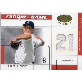 2003 Leaf Certified Materials Fabric of the Game #78JN R.Clemens R.Sox JN/21
