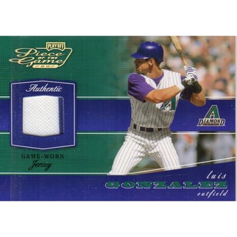 2002 Playoff Piece of the Game Materials Gold #50 Luis Gonzalez Jsy