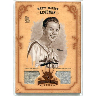 2004 Diamond Kings DK Materials Bronze Sepia #162 M.Marion LGD Jsy-Jsy/15