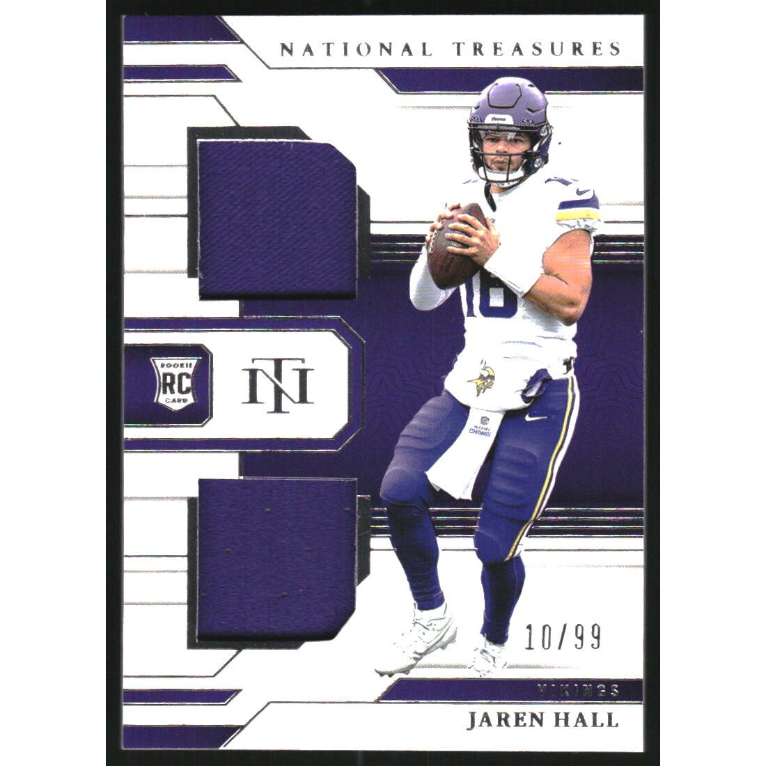2023 Panini National Treasures Rookie Dual Materials #16 Jaren Hall. rookie card picture