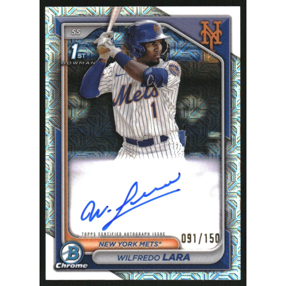 2024 Bowman Chrome Prospect Autographs HTA Choice Refractors #CPAWL Wilfredo Lara 2024 Bowman Chrome Prospect Autographs HTA Choice Refractors #CPAWL Wilfredo Lara