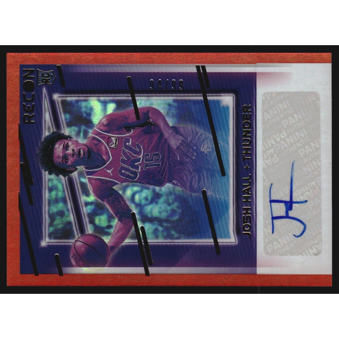 2020-21 Panini Recon Rookie Recon Signatures Red #37 Josh Hall/99. rookie card picture