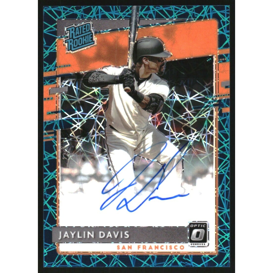 2020 Donruss Optic Rated Rookies Signatures Teal Velocity #42 Jaylin Davis/35. rookie card picture