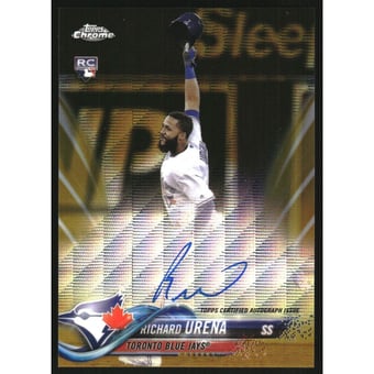2018 Topps Chrome Rookie Autographs Gold Wave Refractors #RARU Richard Urena