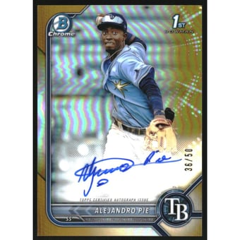 2022 Bowman Chrome Prospect Autographs Gold Refractors #CPAAP Alejandro Pie