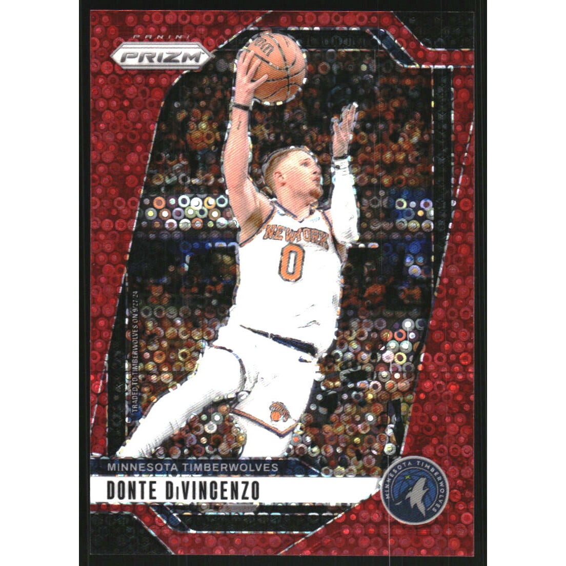 2024-25 Panini Prizm Prizms Fast Break Red #51 Donte DiVincenzo. rookie card picture