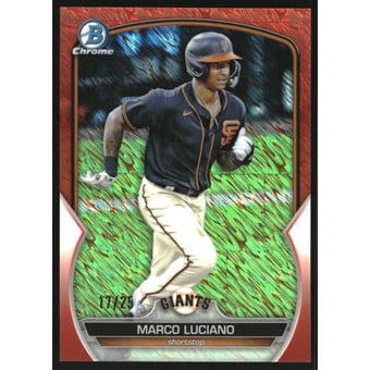 2023 Bowman Chrome Prospects Orange Shimmer Refractors #BCP43 Marco Luciano