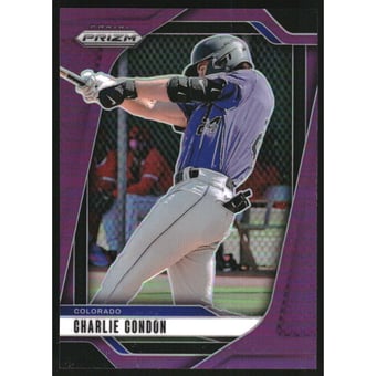 2025 Panini Prizm Prizms Purple #142 Charlie Condon