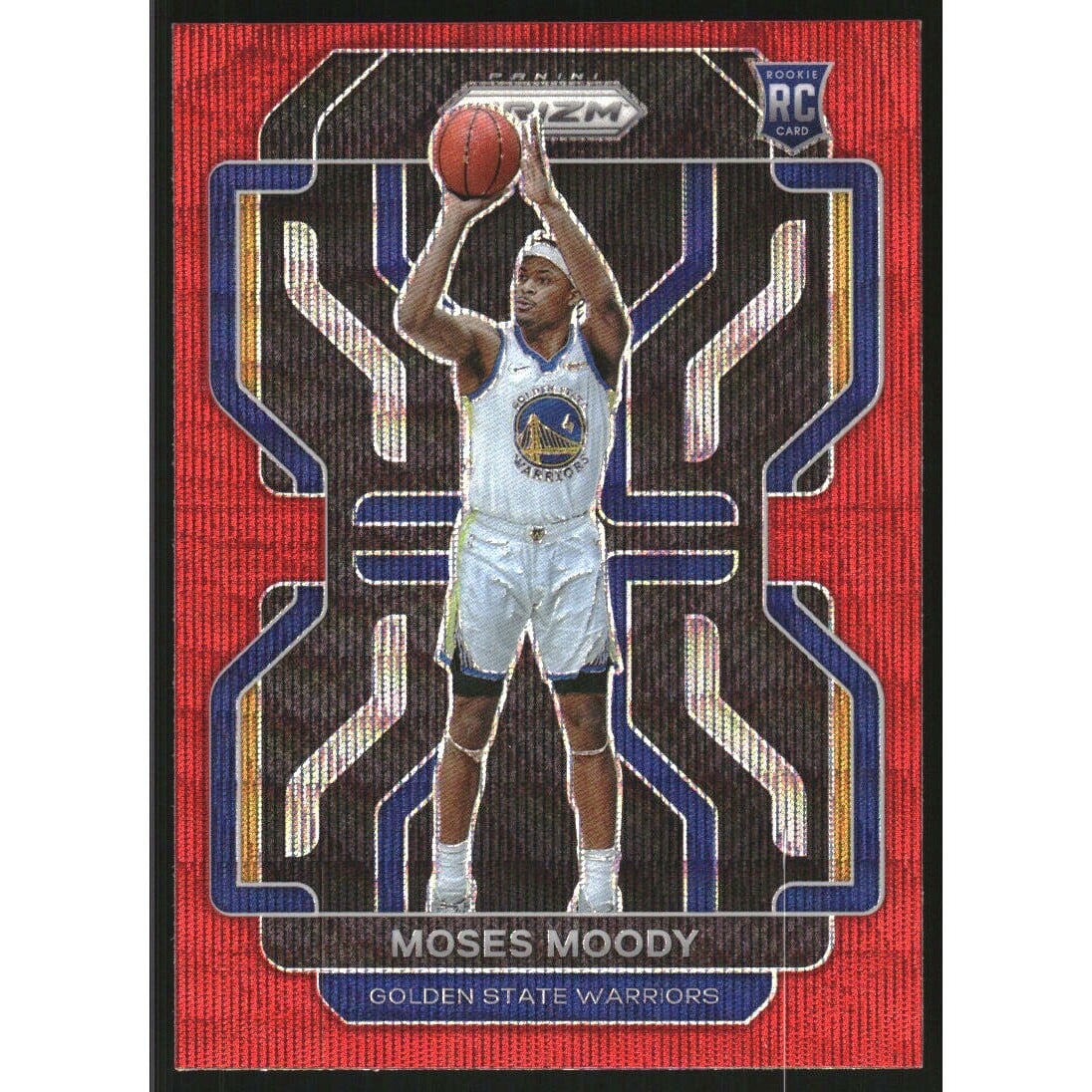 2021-22 Panini Prizm Prizms Ruby Wave #308 Moses Moody. rookie card picture