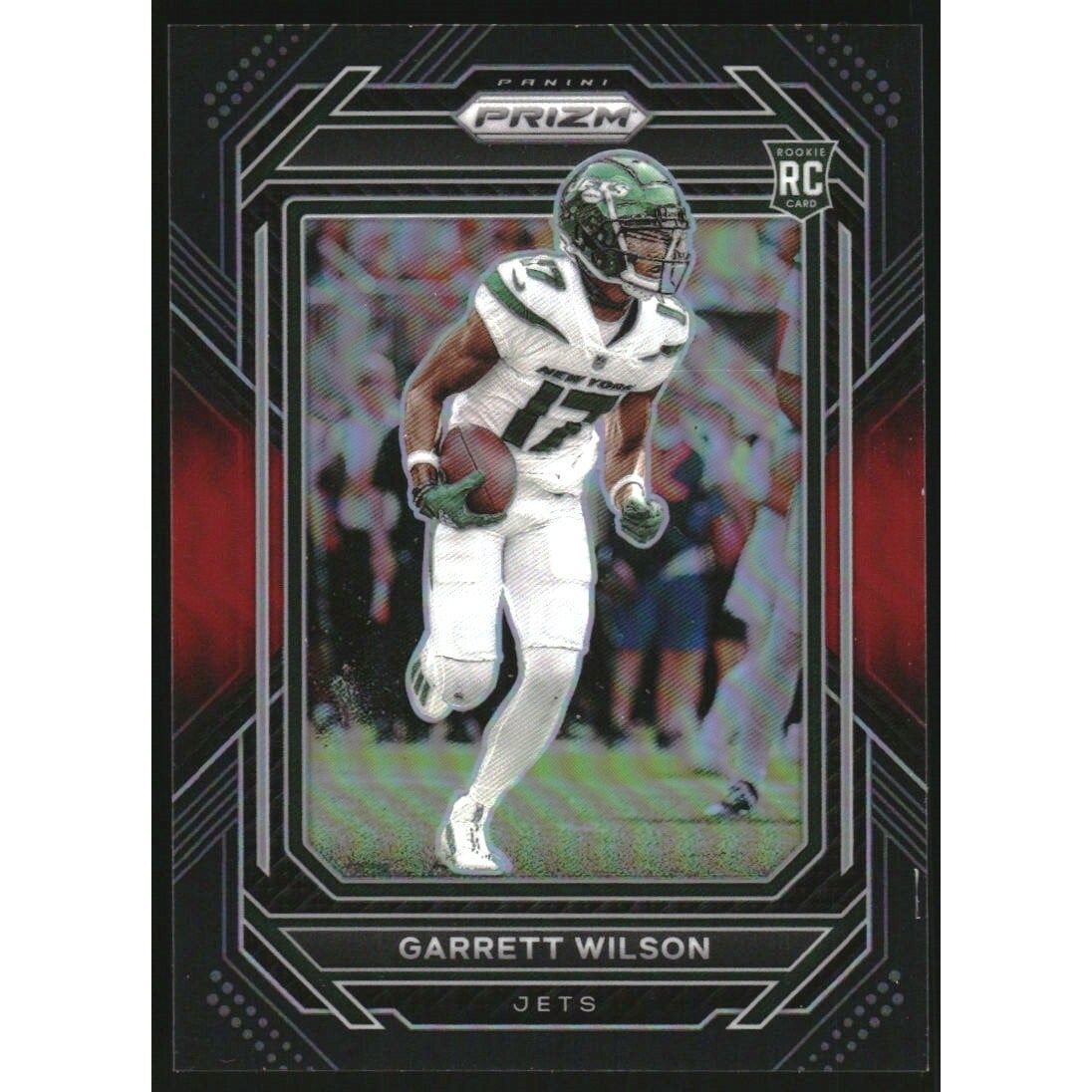 2022 Panini Chronicles Prizm Black Red #12 Garrett Wilson. rookie card picture