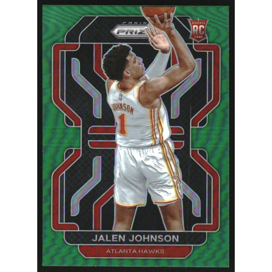 2021-22 Panini Prizm Prizms Green #305 Jalen Johnson. rookie card picture