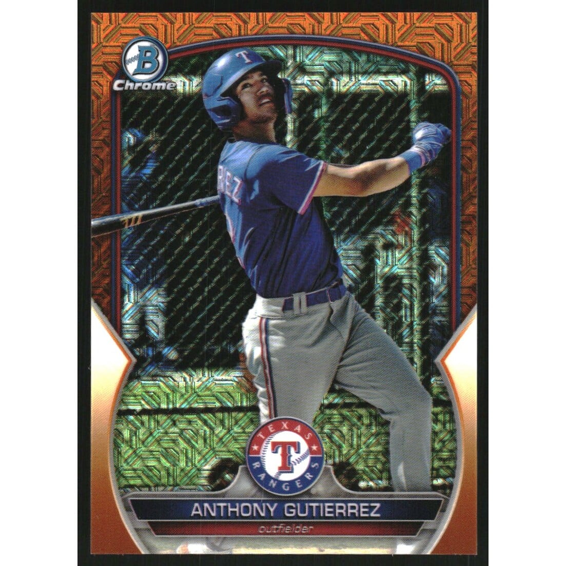 2023 Bowman Chrome Mega Box Prospects Orange Refractors #BCP166 Anthony Gutierrez. rookie card picture
