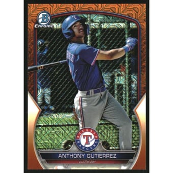 2023 Bowman Chrome Mega Box Prospects Orange Refractors #BCP166 Anthony Gutierrez