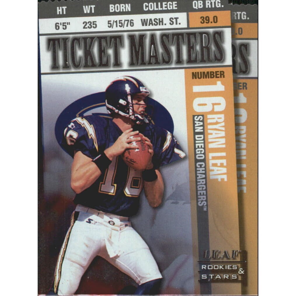 1998 Leaf Rookies and Stars Ticket Masters Die Cuts #15 Ryan Leaf/Natrone Means
