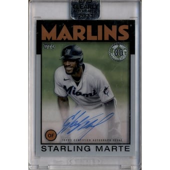 2021 Topps Clearly Authentic '86 Topps Autographs #86TBASM Starling Marte