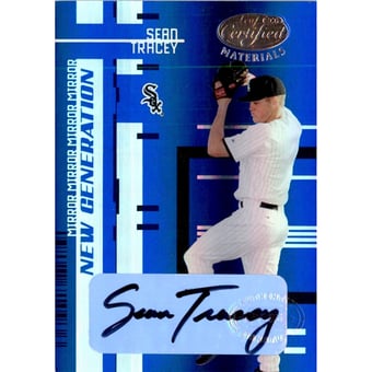 2005 Leaf Certified Materials Mirror Autograph Blue #239 Sean Tracey NG/25