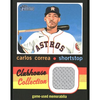 2020 Topps Heritage Clubhouse Collection Relics #CCRCC Carlos Correa HN
