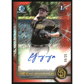2022 Bowman Chrome Prospect Autographs Orange Shimmer Refractors #CPAVLA Victor Lizarraga