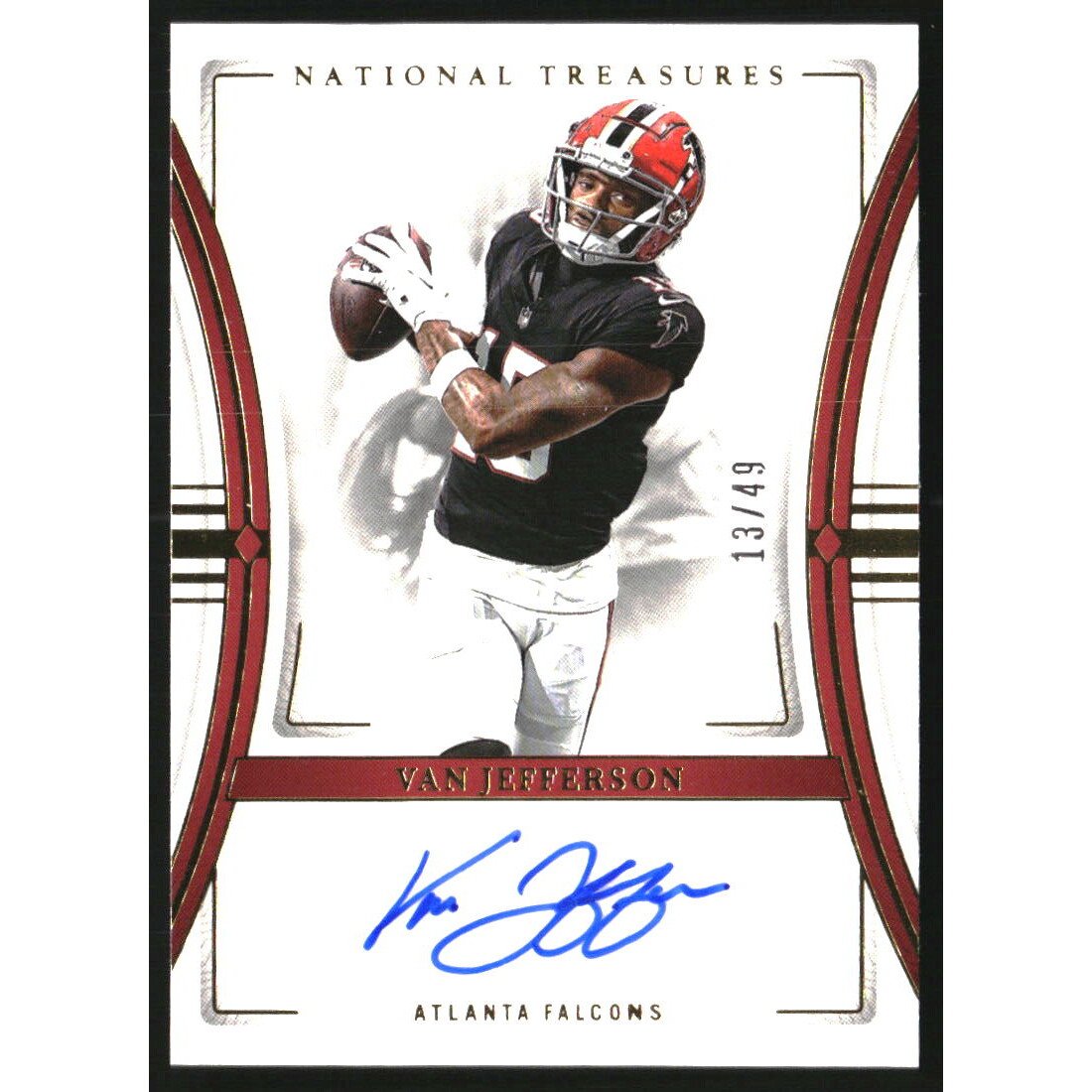 2023 Panini National Treasures Signatures Gold #55 Van Jefferson. rookie card picture