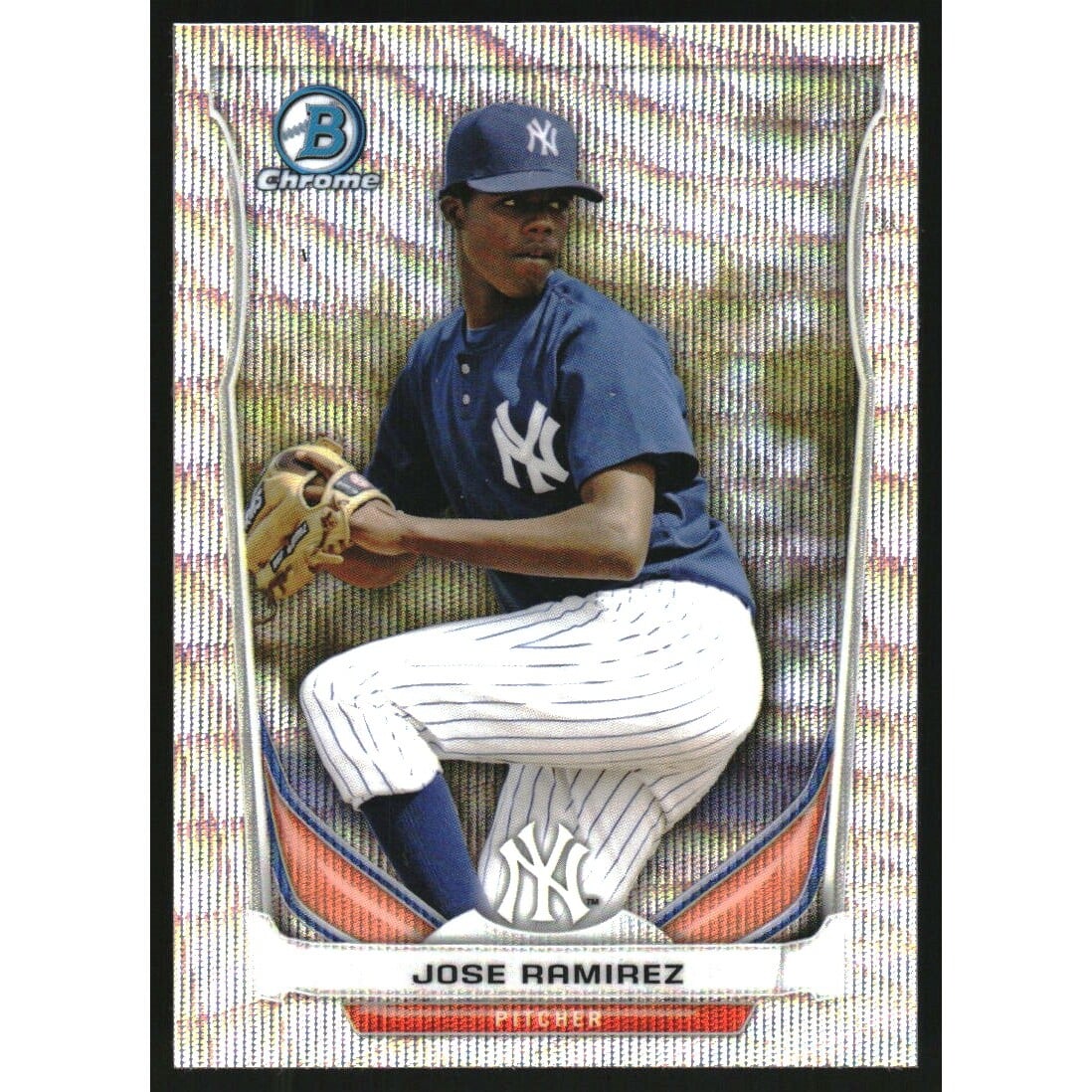 2014 Bowman Chrome Prospects Series 2 Silver Wave Refractors #BCP70 Jose Ramirez. rookie card picture