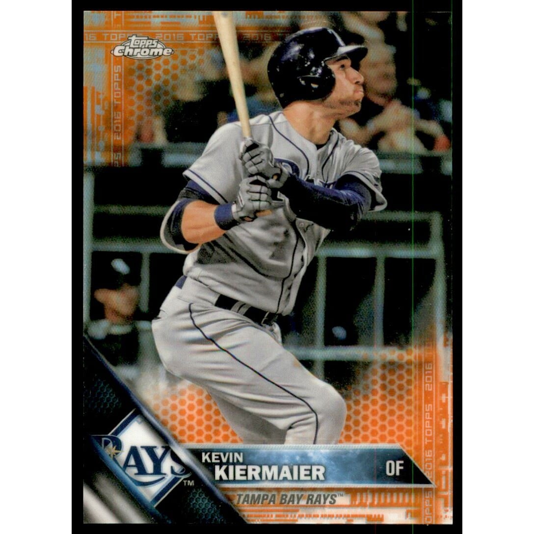 2016 Topps Chrome Orange Refractors #105 Kevin Kiermaier. rookie card picture