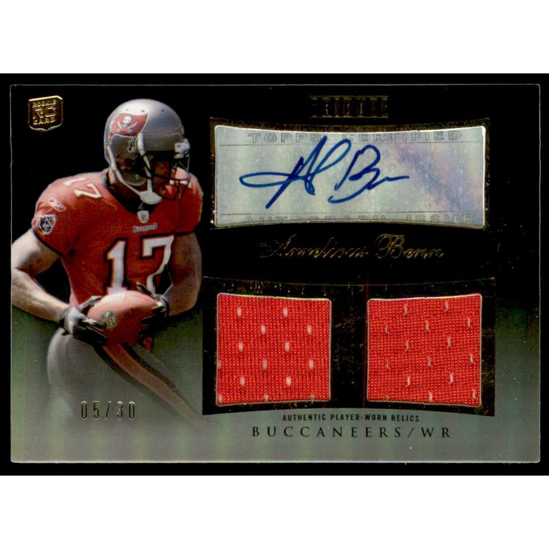 2010 Topps Tribute Autographed Dual Relics Black #ADRABE Arrelious Benn. rookie card picture