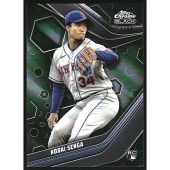 2023 Topps Chrome Black Green Refractors #98 Kodai Senga