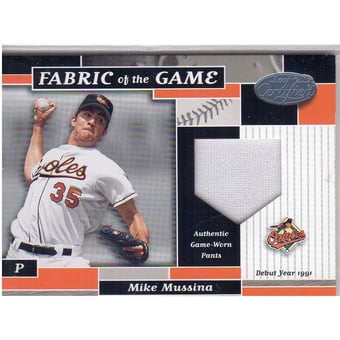 2002 Leaf Certified Fabric of the Game #108DY Mike Mussina/91