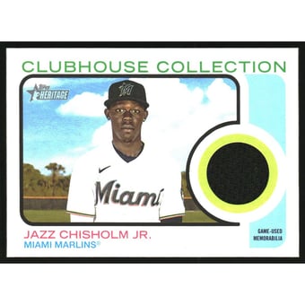 2022 Topps Heritage Clubhouse Collection Relics #CCRJCJ Jazz Chisholm Jr. HN