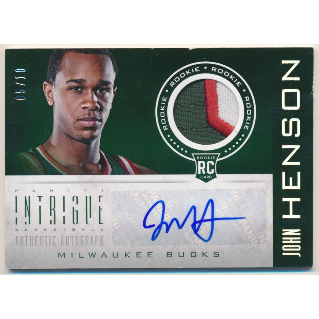 2012-13 Panini Intrigue Rookie Autograph Jerseys Prime #160 John Henson. rookie card picture
