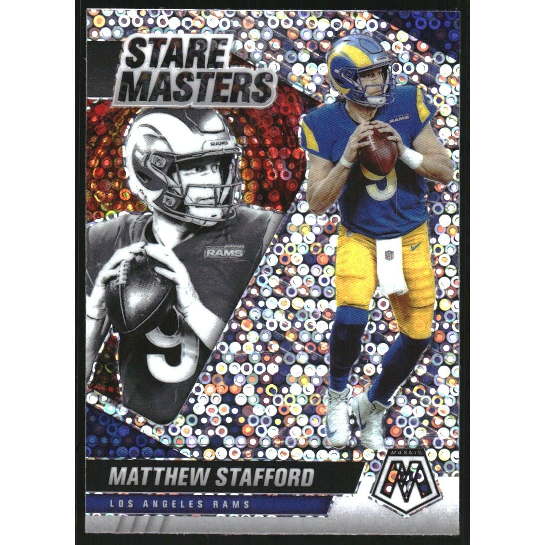 2021 Panini Mosaic Stare Masters No Huddle Silver #7 Matthew Stafford. rookie card picture