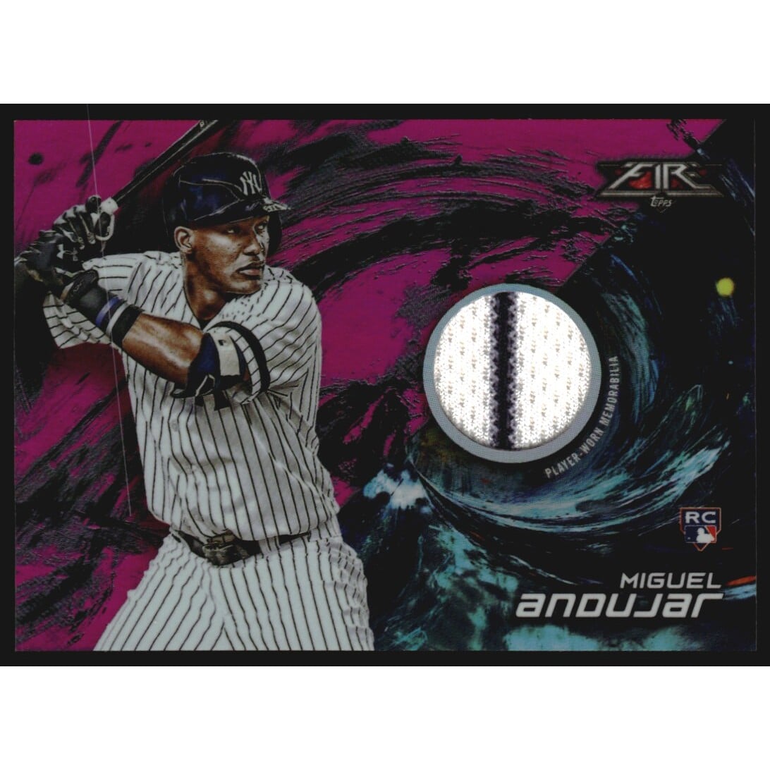 2018 Topps Fire Relics Magenta #FRMA Miguel Andujar. rookie card picture