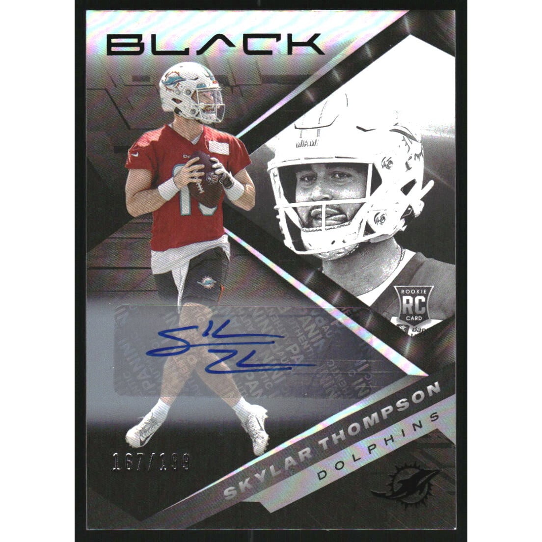 2022 Panini Black Rookies Autographs #198 Skylar Thompson/199. rookie card picture