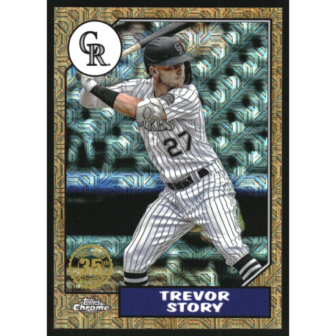 2022 Topps '87 Topps Silver Pack Chrome Orange Refractors #T87C21 Trevor Story. rookie card picture