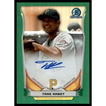 2014 Bowman Chrome Prospect Autographs Green Refractors #BCAPTA Trae Arbet
