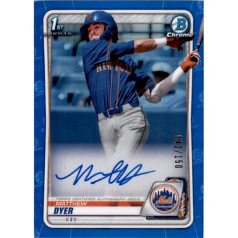 2020 Bowman Chrome Draft Autographs Blue Refractors #CDAMD Matthew Dyer