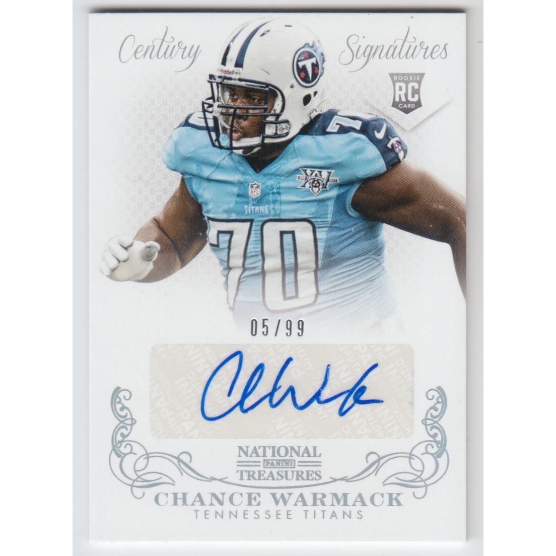2013 Panini National Treasures #256 Chance Warmack AU RC. rookie card picture