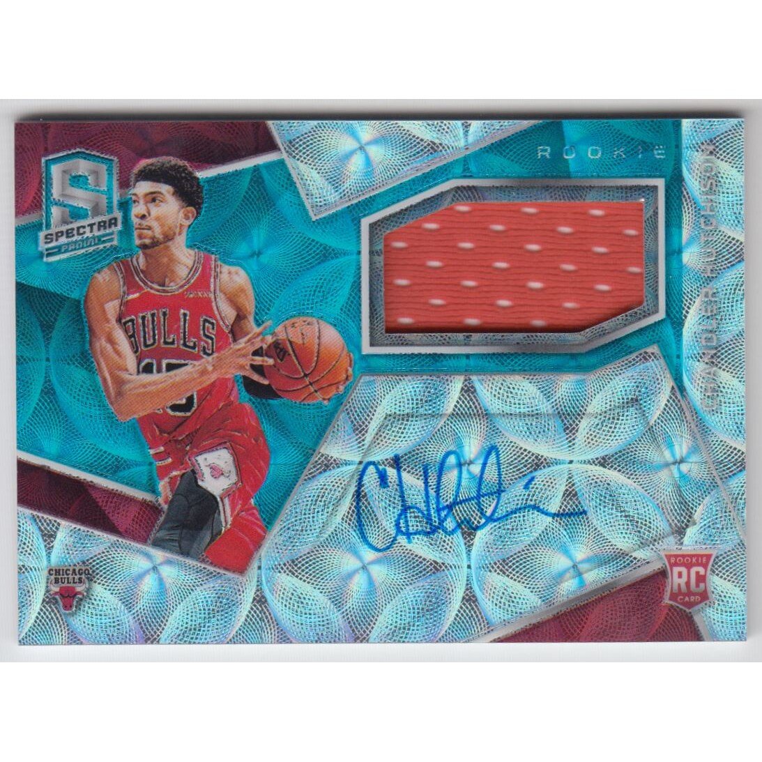 2018-19 Panini Spectra Neon Blue #127 Chandler Hutchison JSY AU. rookie card picture