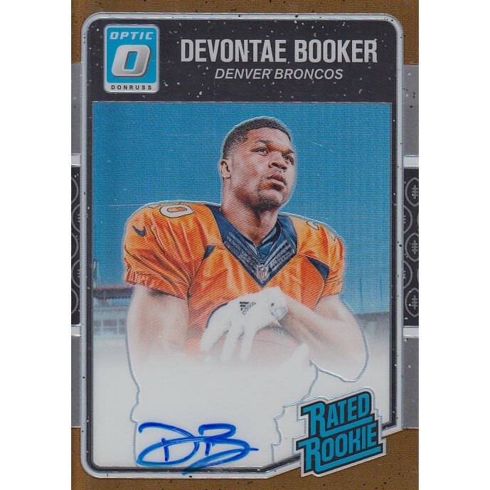 2016 Donruss Optic Rated Rookies Autographs Bronze #166 Devontae Booker. rookie card picture