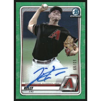 2020 Bowman Chrome Prospect Autographs Green Refractors #CPALK Levi Kelly