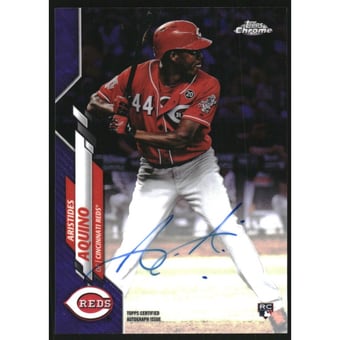 2020 Topps Chrome Rookie Autographs Purple Refractors #RAAAQ Aristides Aquino