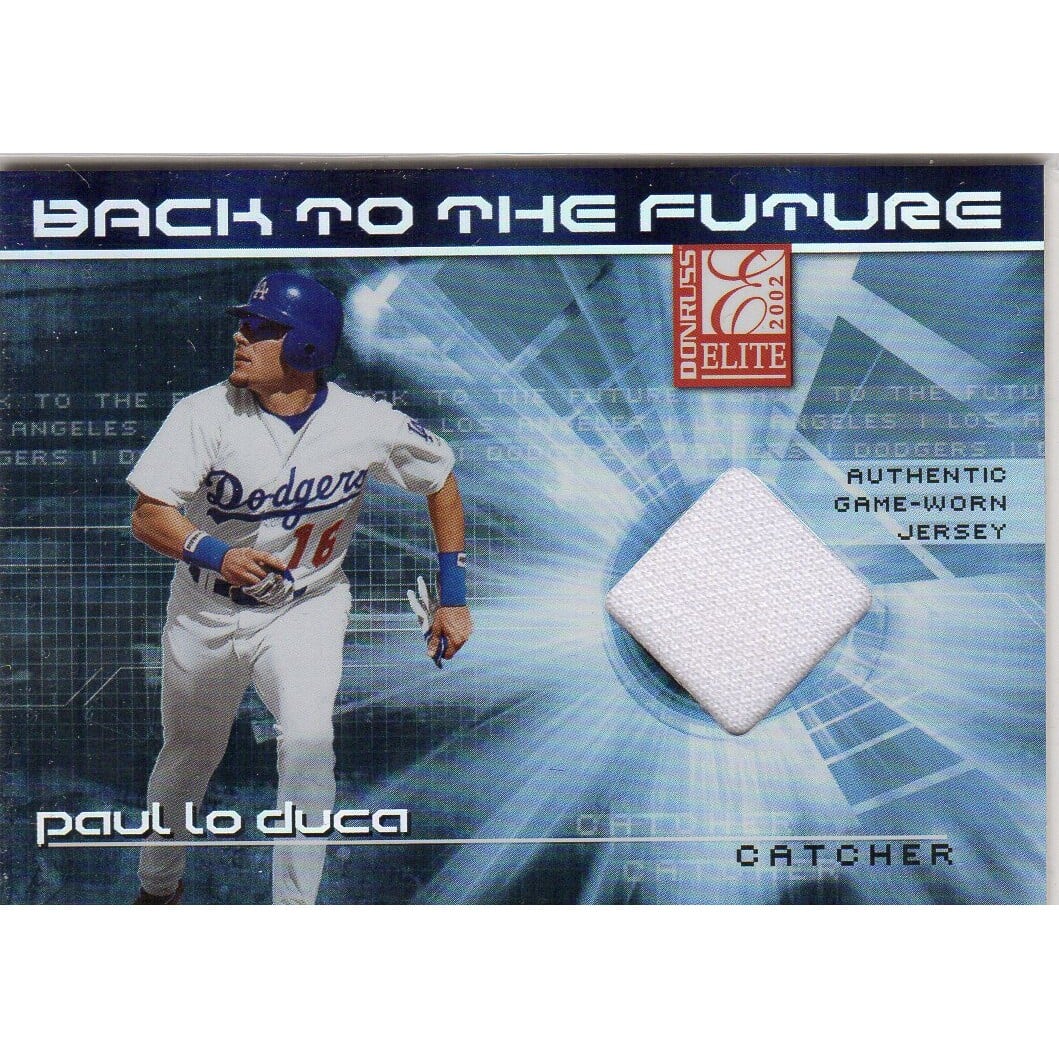 2002 Donruss Elite Back to the Future Threads #18 Paul LoDuca. rookie card picture