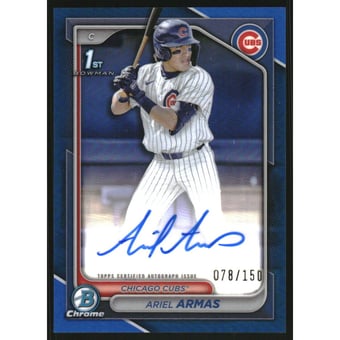 2024 Bowman Chrome Draft Autographs Blue Refractors #CPAAA Ariel Armas