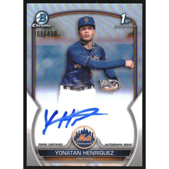 2023 Bowman Chrome Prospect Autographs Refractors #CPAYHE Yonatan Henriquez
