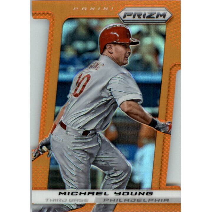 2013 Panini Prizm Prizms Orange Die-Cut #89 Michael Young. rookie card picture