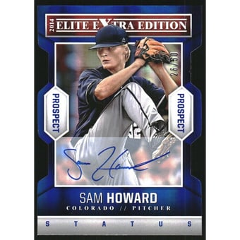 2014 Elite Extra Edition Prospects Signatures Status Blue #53 Sam Howard