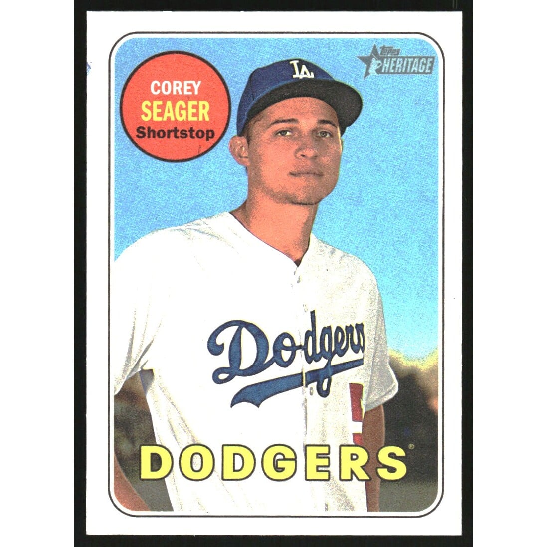 2018 Topps Heritage Reverse Stock #45 Corey Seager. rookie card picture
