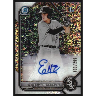 2022 Bowman Chrome Prospect Autographs Speckle Refractors #CPAEH Erick Hernandez